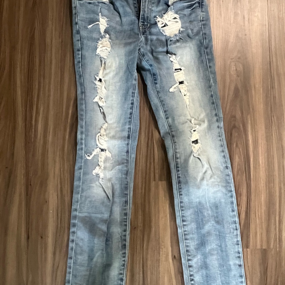 urban pipeline Light Blue Distressed Skinny Jeans